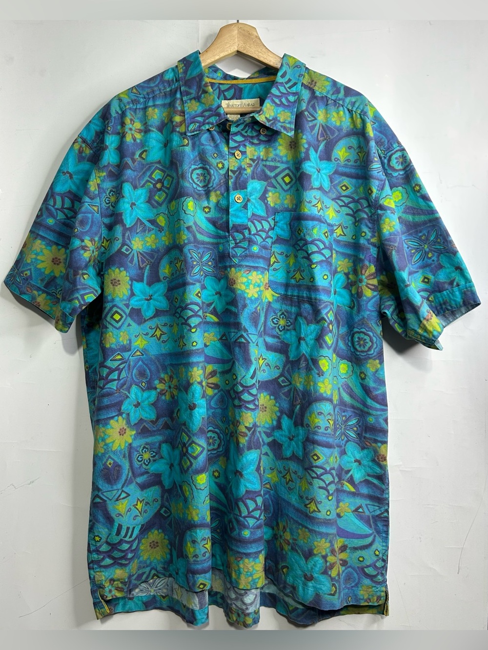Vintage Territory Ahead Hawaiian Half Button Shirt XXL